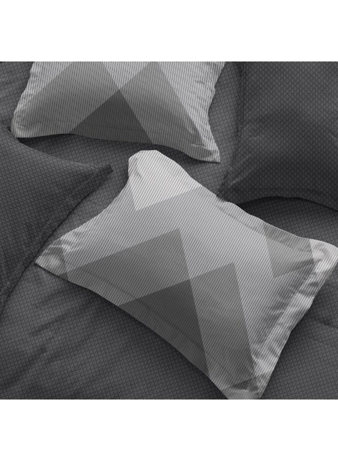 Danube Home Bliss 6 Piece King Comforter Set 240x260 cm Dk. Grey | Cotton /Viscos -180 Thread Count Breathable Bedding Sheet And Pillow Cases For Bedroom - Image 3