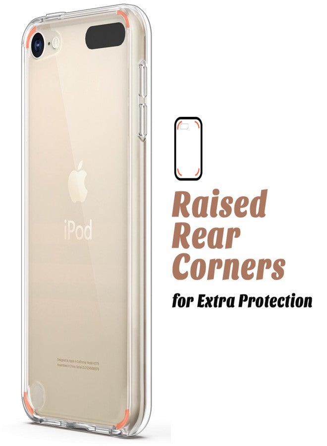 أولاك جراب ULAK متوافق مع أجهزة iPod Touch 7/6/5، جراب شفاف رفيع هجين مصنوع من مادة TPU مع غطاء خلفي صلب مقاوم للخدش من مادة PC، جراب امتصاص الصدمات في الزوايا لأجهزة iTouch من الجيل الخامس والسادس والسابع، شفاف - Image 5