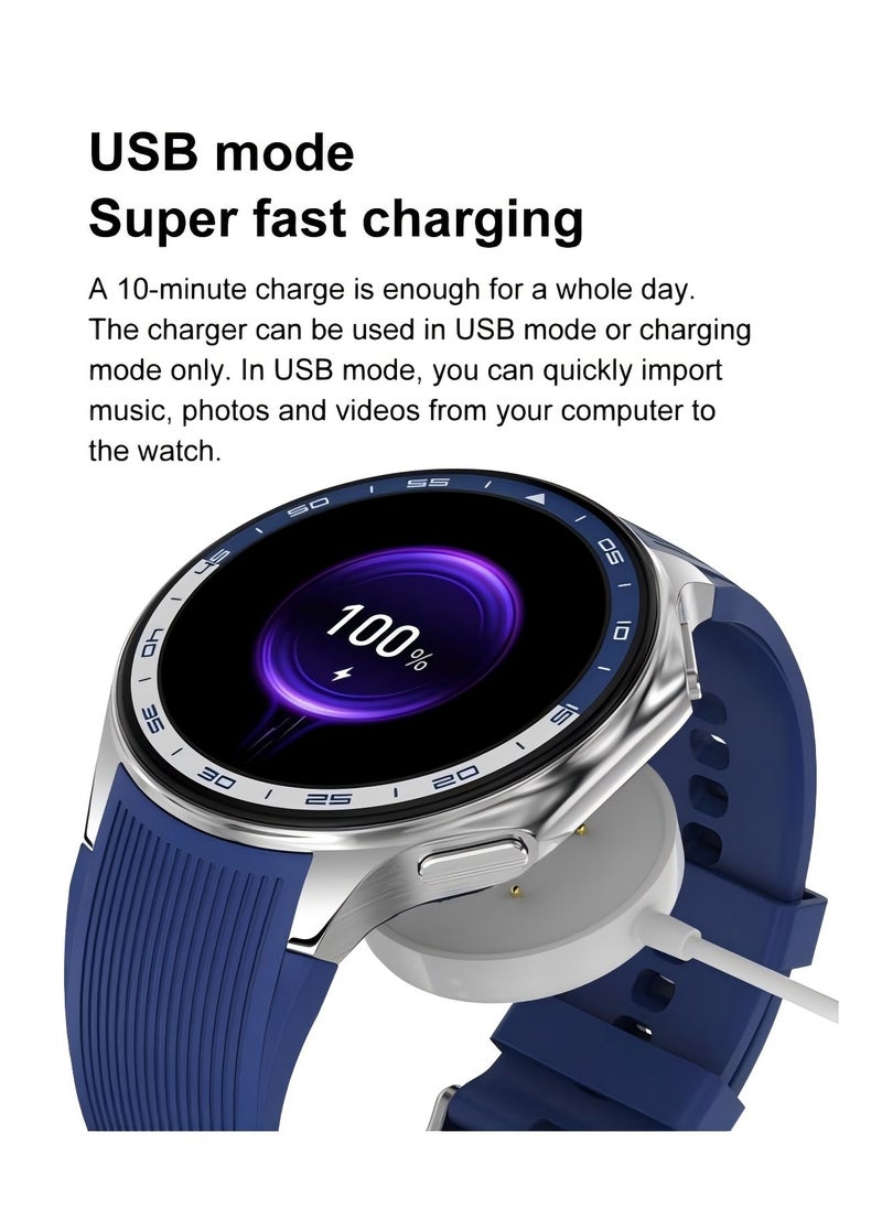 DT - DT Watch X Smart Watch Bluetooth Call AMOLED Round Screen 3D Surround Vision GPS Track Sports Smart Watch - Image 1