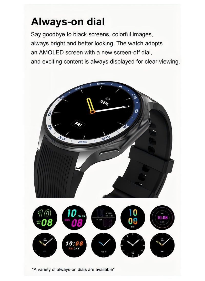 DT - DT Watch X Smart Watch Bluetooth Call AMOLED Round Screen 3D Surround Vision GPS Track Sports Smart Watch - Image 1