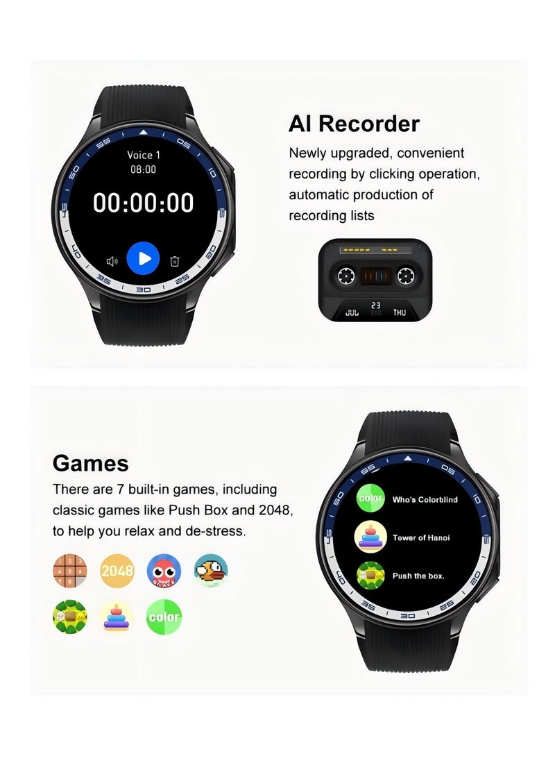 DT - DT Watch X Smart Watch Bluetooth Call AMOLED Round Screen 3D Surround Vision GPS Track Sports Smart Watch - Image 1