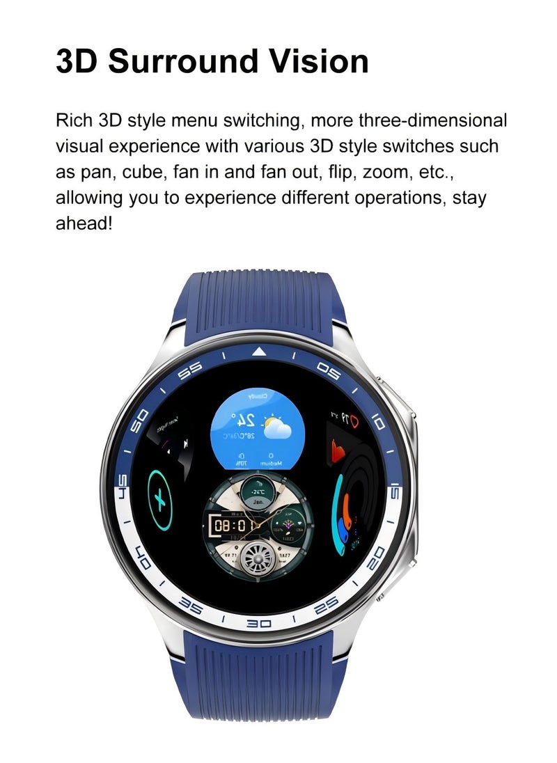 DT - DT Watch X Smart Watch Bluetooth Call AMOLED Round Screen 3D Surround Vision GPS Track Sports Smart Watch - Image 1