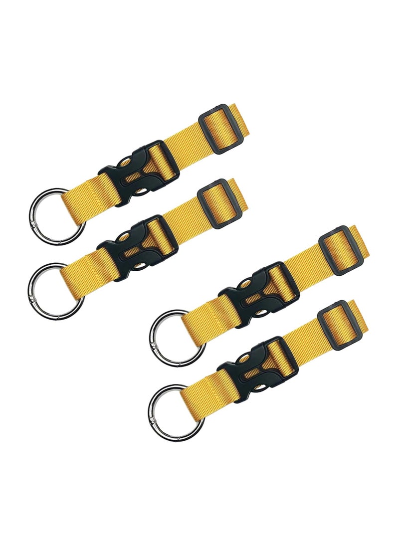 Excefore Luggage Straps, 4 Pcs Binding Belts Portable Buckle Accessories Adjustable Travel Yellow Outdoor Suitcase Travel Luggage Straps - Image 1