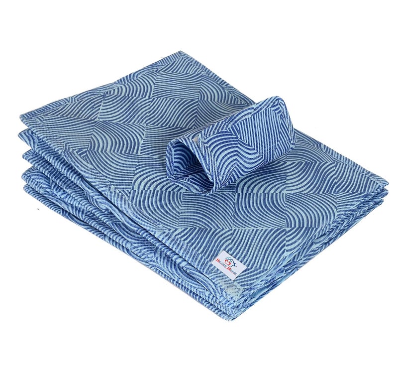 Kuber Industries Heart Home Laheriya Print Non Woven Hanging 4 Shelves Foldable WardrobeCloset Cloth Organizer BlueKUBMART15342  - Image 5