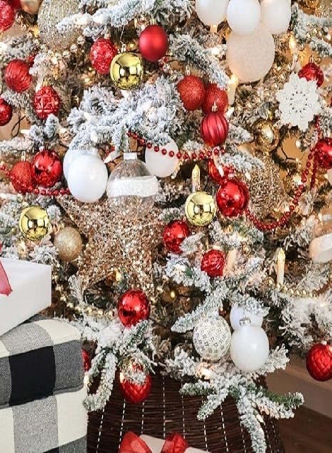 48 Pcs  Christmas Balls Ornaments for Xmas Christmas Tree, Shatterproof Christmas Holiday Party Garden Decoration New Year's Eve Ornaments - 4cm (Golden and Red) - Image 4