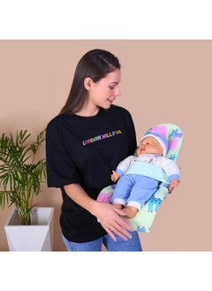 HOOPA Cotton 2-In-1 Feeding Pillow With Soft Quilt Mattress (Mint Green) | Infant Carrier | Nursing Pad  - Image 1