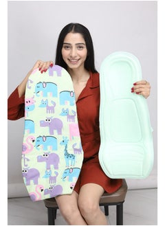HOOPA Cotton 2-In-1 Feeding Pillow With Soft Quilt Mattress (Mint Green) | Infant Carrier | Nursing Pad  - Image 4