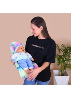 HOOPA Cotton 2-In-1 Feeding Pillow With Soft Quilt Mattress (Mint Green) | Infant Carrier | Nursing Pad  - Image 2