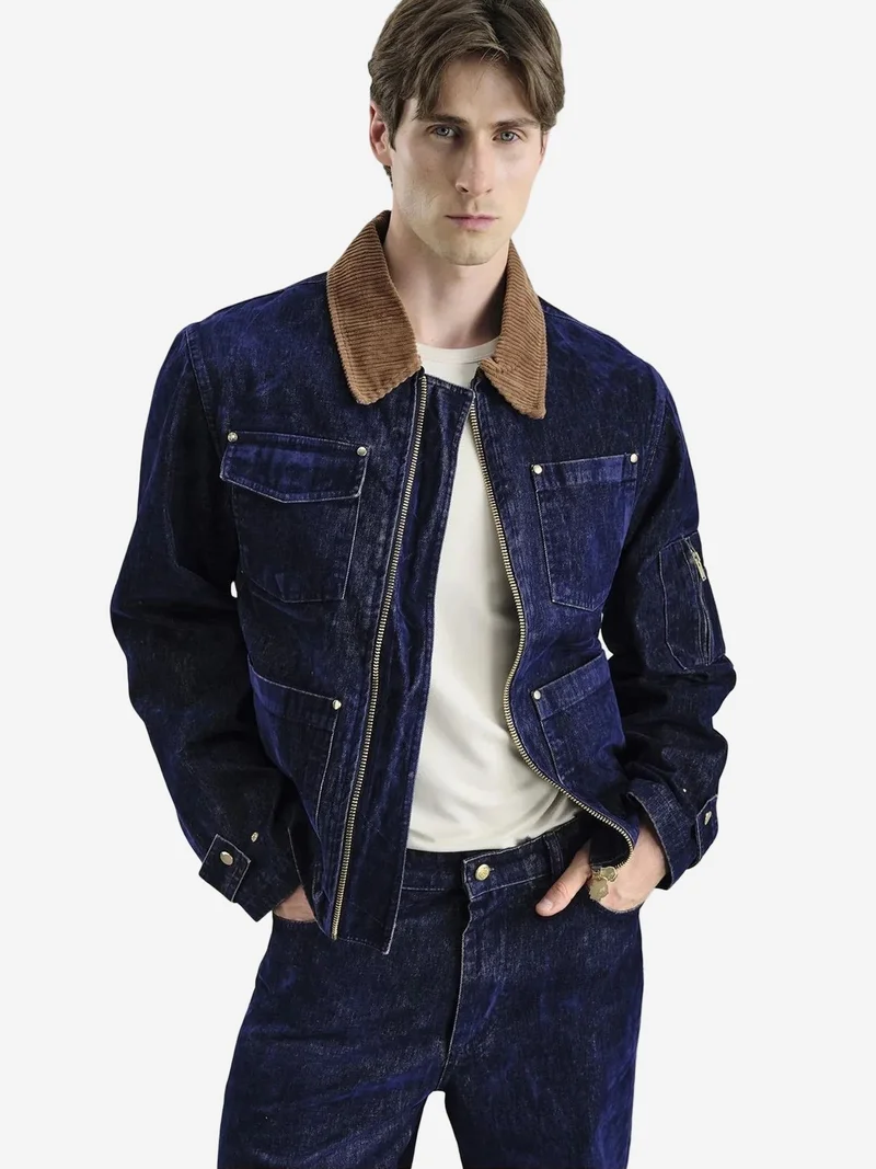 Giesto GIESTO Collar Detailed Seasonal Jacket with Pockets