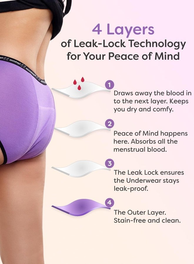 superbottoms MaxAbsorb® Period Underwear | Period Panty for Women | 8Hr Absorption | No Leaks, No Stains | High Waist, Full Coverage | Bamboo Fabric + Cotton(Lilac,Size:S) - Image 4