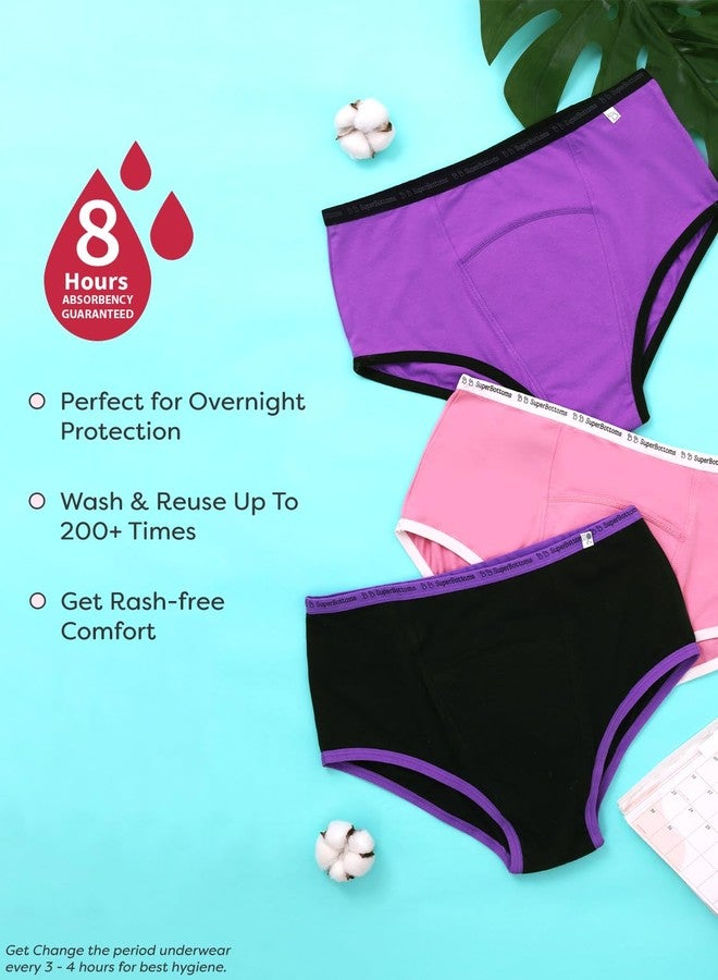 superbottoms MaxAbsorb® Period Underwear | Period Panty for Women | 8Hr Absorption | No Leaks, No Stains | High Waist, Full Coverage | Bamboo Fabric + Cotton(Lilac,Size:S) - Image 2