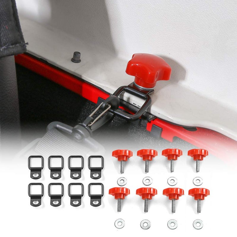 CheroCar Hard Top Quick Removal Fastener Thumb Roof Screws Bolts Tie Down Anchor with Nut Kit for Jeep Wrangler Parts Sports Sahara Rubicon X  Unlimited YJ TJ LJ JK JL 24Door 19872025