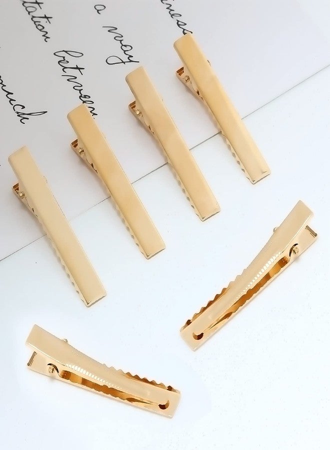 Honbay 100PCS Metal Alligator Hair Clips Single Prong Hair Bow Clips Flat Top Hairpins with Teeth for Hair Styling Accessories or Crafts Project (56mm/2.2inch) - Image 3