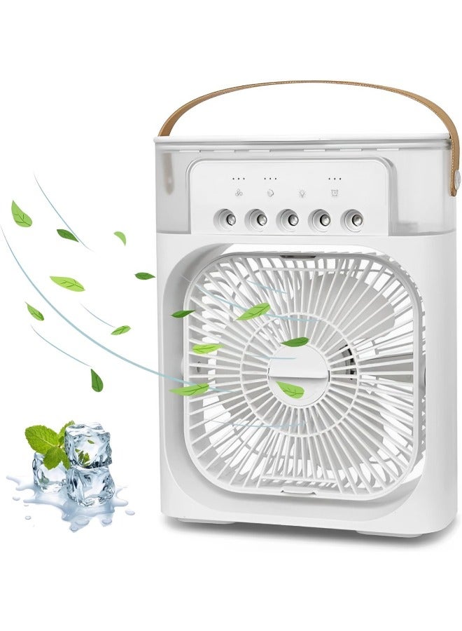 BUYCO Portable Air Conditioner Fan Mini Evaporative Air Cooler with 7 Colors LED Light, 1/2/3H Timer, 3 Wind Speeds and 3 Spray Modes for Office, Home, Dorm, Travel – Multicolor - Image 1