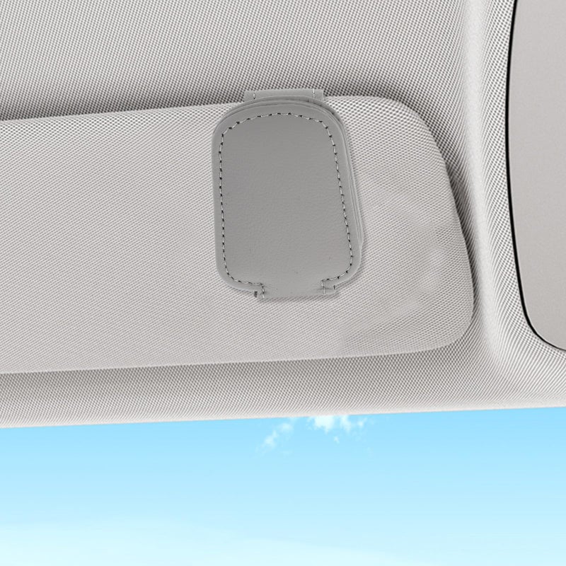 Leather Eyeglass Holder For Car Sun Visor Sunglasses Clip Organizer - Image 5