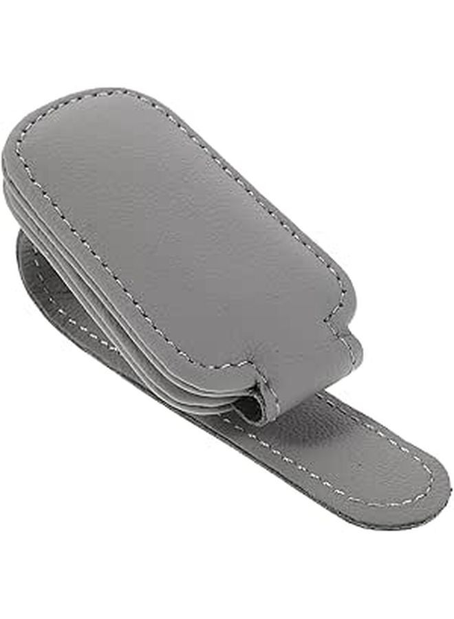 Leather Eyeglass Holder For Car Sun Visor Sunglasses Clip Organizer - Image 1