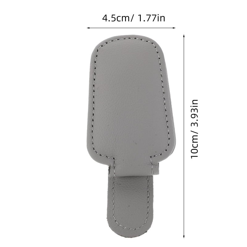Leather Eyeglass Holder For Car Sun Visor Sunglasses Clip Organizer - Image 3