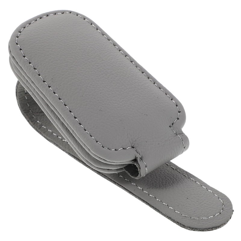 Leather Eyeglass Holder For Car Sun Visor Sunglasses Clip Organizer - Image 2