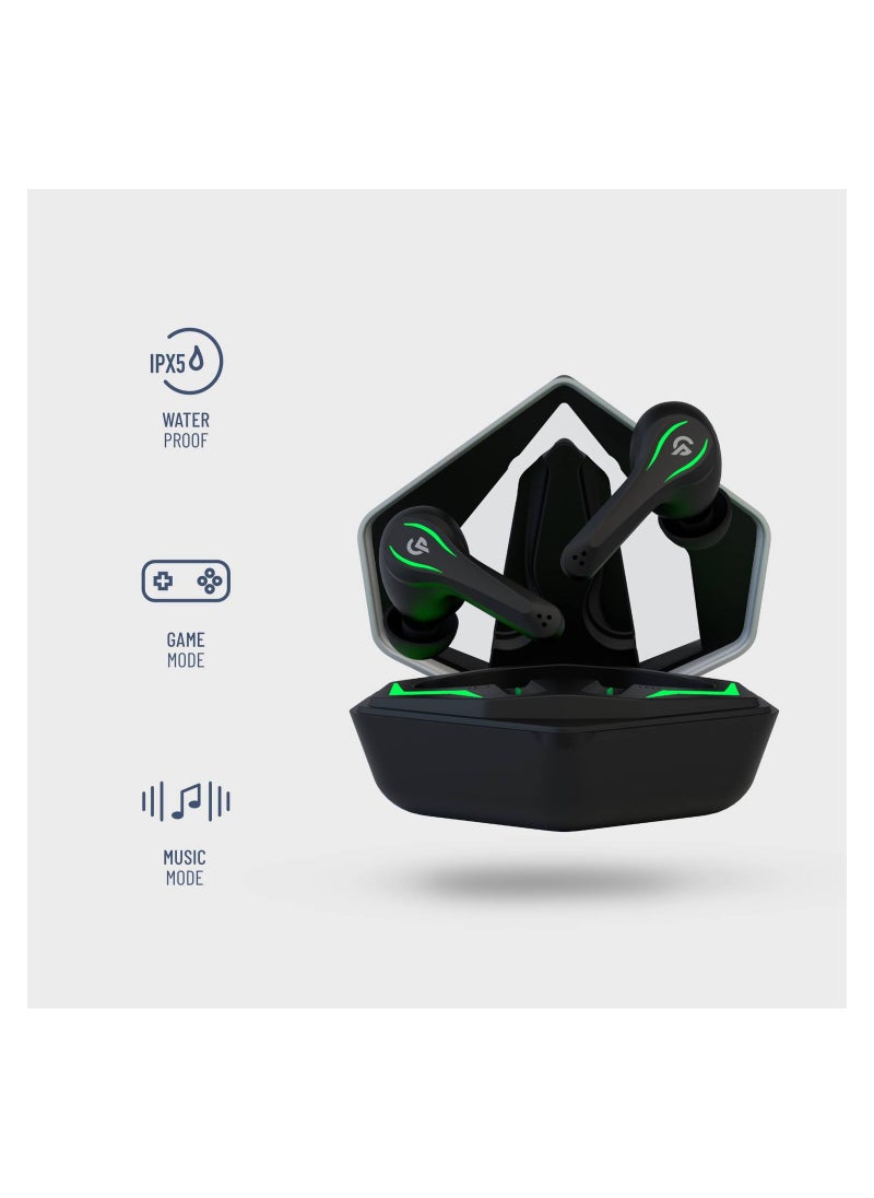 porodo - True-Wireless Gaming Earbuds, 400mAh Charging Case Battery, 40-65ms Low-Latency, Dual Mic Crisp Sound, 5H Playing Time, Touch Controls Game Mode & Music Mode, IPX5 - Silver - Image 1