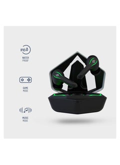 porodo True-Wireless Gaming Earbuds, 400mAh Charging Case Battery, 40-65ms Low-Latency, Dual Mic Crisp Sound, 5H Playing Time, Touch Controls Game Mode & Music Mode, IPX5 - Silver  - Image 2