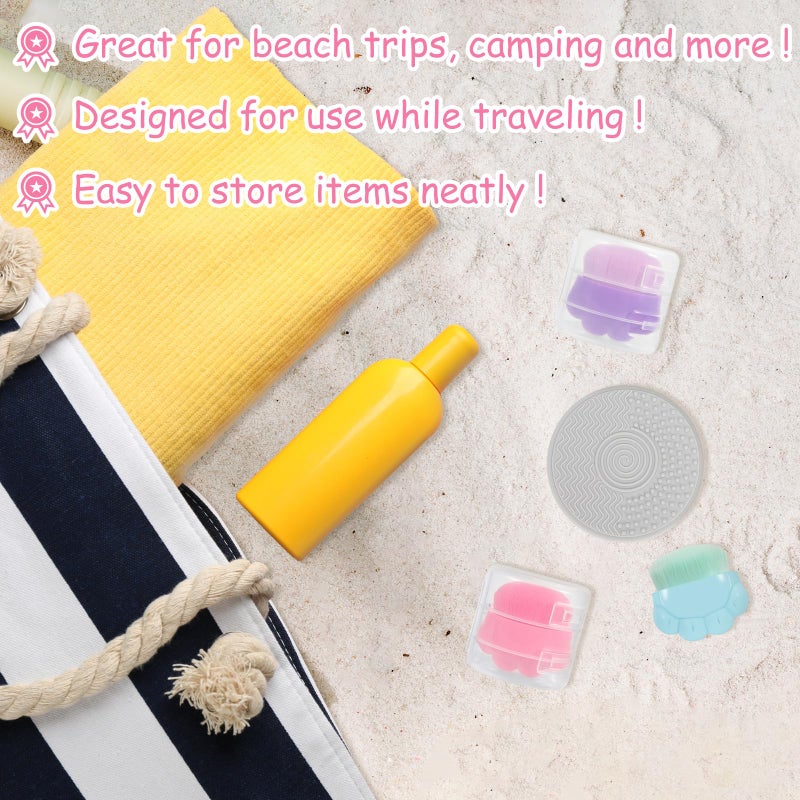 RGQSUN 3 Pack Kids Sunscreen Applicator,Sunblock Buddy Brush with Protective Case,Sun Lotion Applicator Sun Cream Brush Set with Cleaning Pad - Image 5