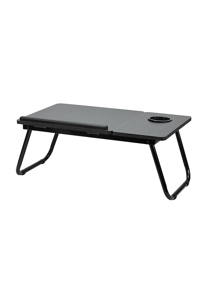 LAWAZIM Folding Table With Adjustable Top - Black Color - Laptop Bed Tray Desk with Adjustable Tilt Panel, Cup Holder, and Foldable Legs - for Bed, Sofa, Floor, Reading, Writing, Eating, and Studying - Image 5