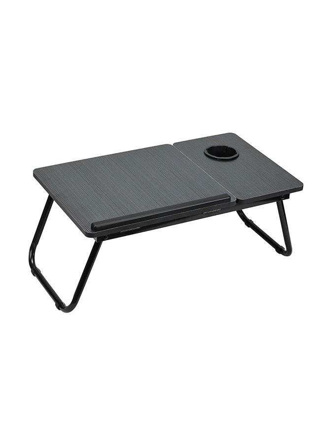 LAWAZIM Folding Table With Adjustable Top - Black Color - Laptop Bed Tray Desk with Adjustable Tilt Panel, Cup Holder, and Foldable Legs - for Bed, Sofa, Floor, Reading, Writing, Eating, and Studying - Image 3