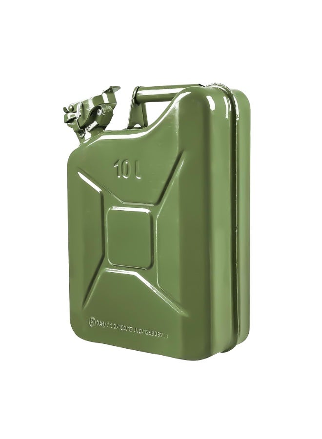 Hitex Metal Jerry Can – Fuel Storage Container for Petrol, Diesel, or Water – Green – Made in Taiwan (10 L) - Image 1
