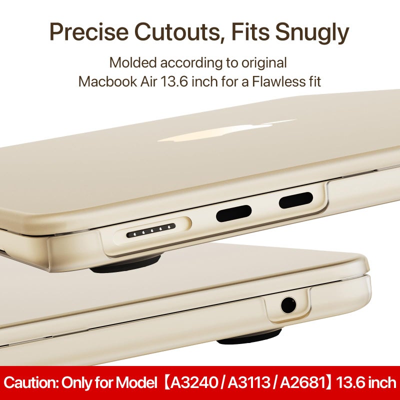 Soonjet Matte Case for MacBook Air 13/13.6-inch (M5/M4/M3/M2, 2022â€“2026 A3449 A3240 A3113 A2681), Lightweight | Scratch & Fingerprint Resistant | Closes Seamlessly | Ideal for Work, Travel & Study - Image 4