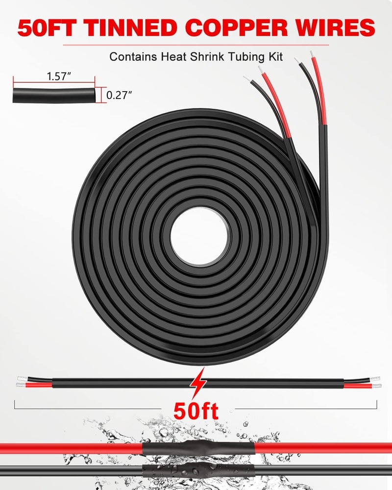 NAOEVO 14 Gauge Wire 2 Conductor Electrical Wire, 14 AWG Stranded PVC Cord, 12V Low Voltage/Tinned Copper/Flexible Cable for Automotive Wiring, Lamp Cord, Marine Cable (50FT) - Image 5