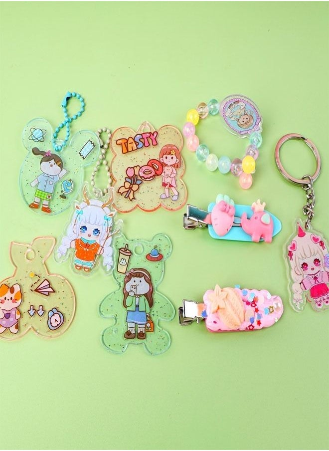 fashionhome Handmade DlY Beads Hairpins Stickers Chains Art and Crafts Set for Kids  - Image 4