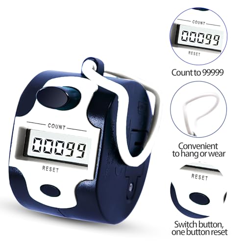 TESEAS Digital Tally Counter Clicker Handheld 2 Pack Small Clicker Counters Manual Digital Lap Tracker Handheld Pitch 5-Digit Electronic Display Stitch Click Counter Number Counting for Row, People, Golf Lap - Image 5