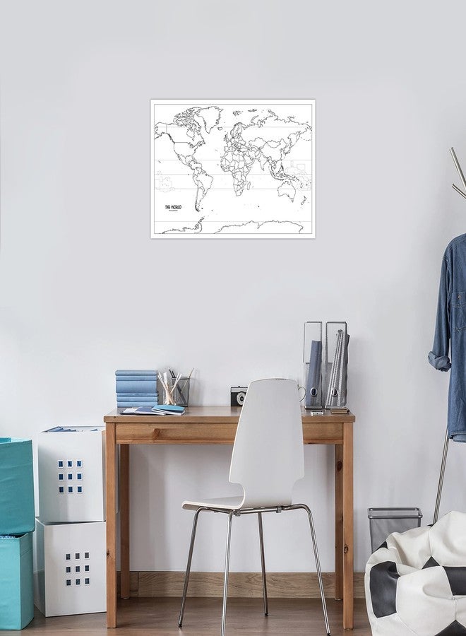 Palace Learning 2 Pack - USA & World Map Blank Outline Posters - LAMINATED, 18" x 29" - (Wet Erase Markers Only) - Image 5