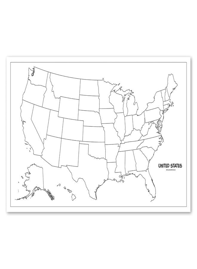Palace Learning 2 Pack - USA & World Map Blank Outline Posters - LAMINATED, 18" x 29" - (Wet Erase Markers Only) - Image 4