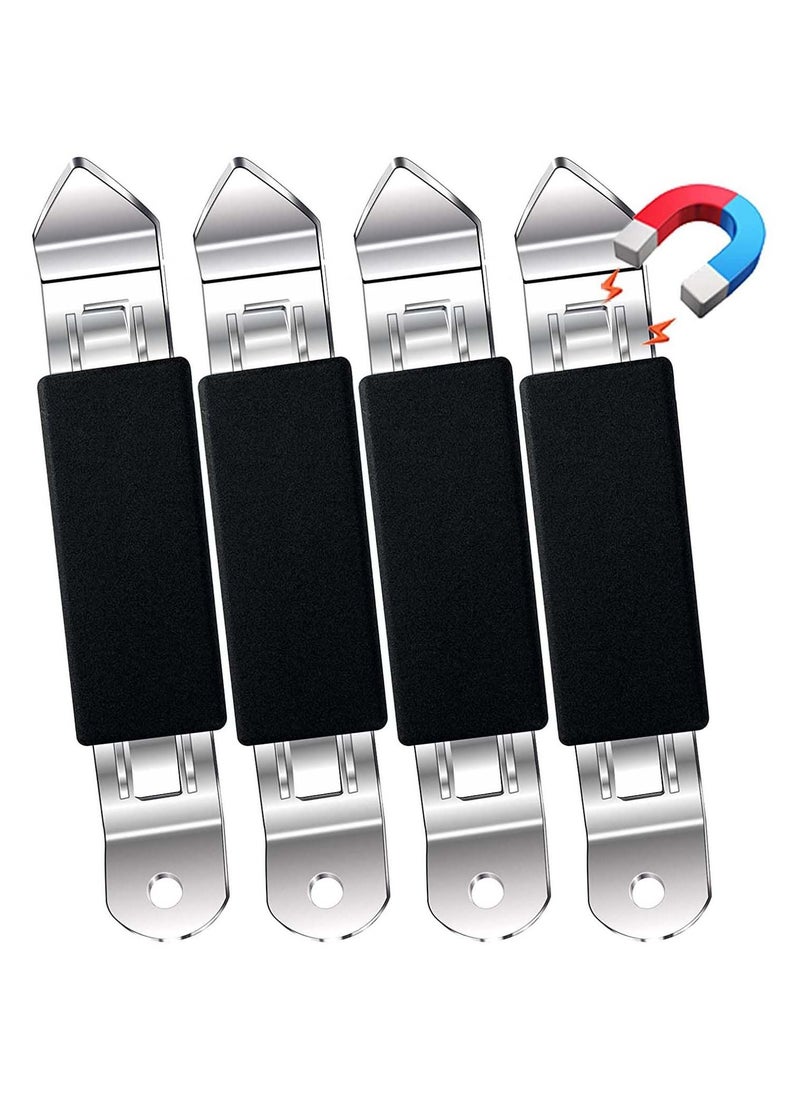 SYOSI Magnetic Bottle Openers Can Opener Classic Opener Stainless Steel Small Hand Held Bottle Opener Can Tapper with Magnet for Cans Beverages, Refrigerator, Camping and Traveling (Black,4 Pieces)  - Image 1