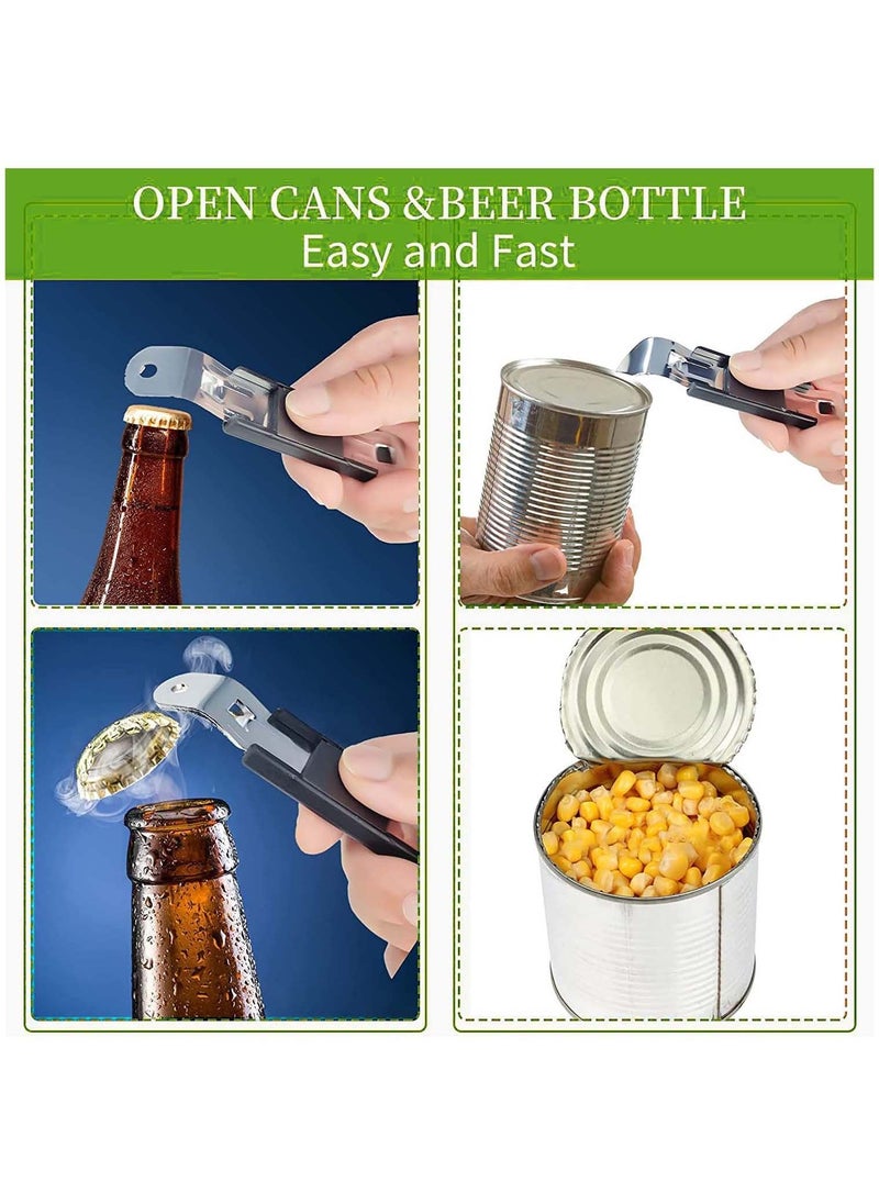SYOSI Magnetic Bottle Openers Can Opener Classic Opener Stainless Steel Small Hand Held Bottle Opener Can Tapper with Magnet for Cans Beverages, Refrigerator, Camping and Traveling (Black,4 Pieces)  - Image 3