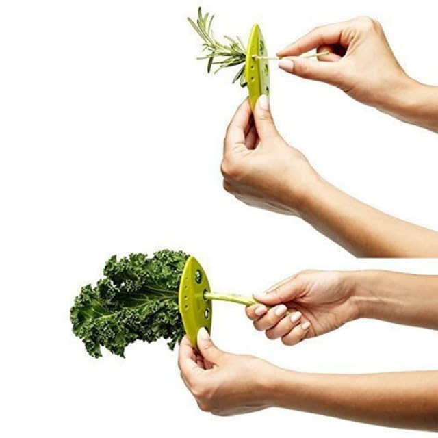 Generic Vegetable Leaf Stripper Plastic Leaves Remover Kale Chard Collard Greens Loose Leaf Herb Stripper Vegetable Leaf Stripping Device Pack of 2  - Image 1