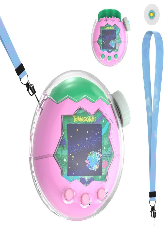 SGHLDE for Tamagotchi Paradise Clear Case with Dial Cover & Neck Lanyard, Full Body and Screen Guard for Tamagotchi Paradise Accessories, Transparent Hard Protection FILP Connect Case - Image 1