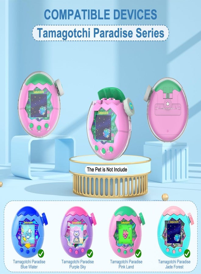 SGHLDE for Tamagotchi Paradise Clear Case with Dial Cover & Neck Lanyard, Full Body and Screen Guard for Tamagotchi Paradise Accessories, Transparent Hard Protection FILP Connect Case - Image 2