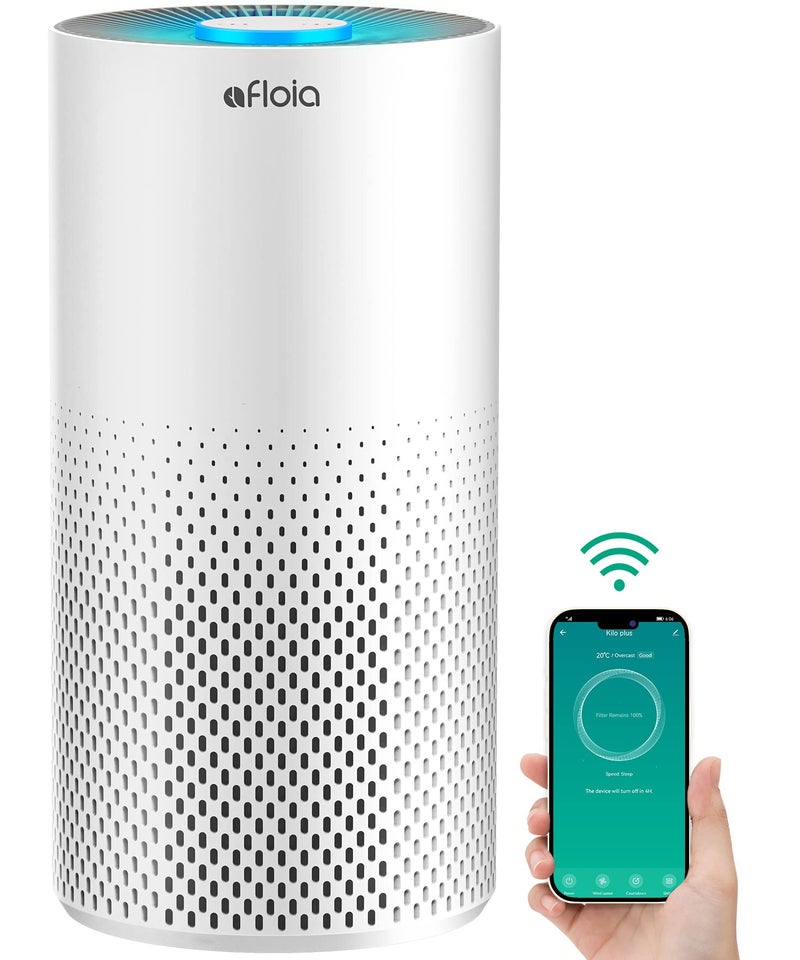 Afloia Air Purifiers for Home Bedroom Large Room Up to 1076 Ft Smart WiFi Works with Alexa 3Stage Filter Cleaner Odor Eliminator Pet Dander Pollen Allergy Dust Mold Smoke 22dB Kiloplus