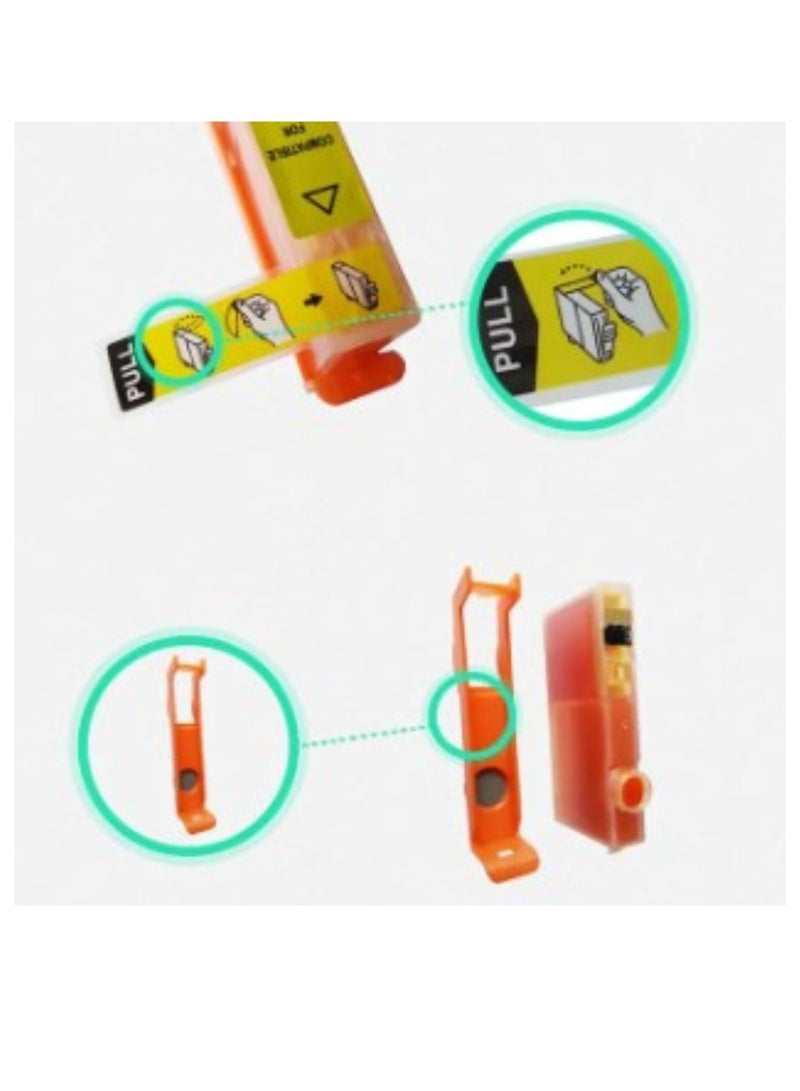 Terabyte ink 655 for HP Cartridge (4-Pack: BK C M Y) for Deskjet Ink Advantage 3525 4615 4625 5525 6520 6525 - Image 2
