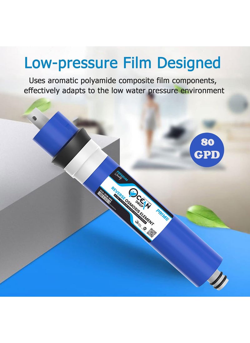 OCEAN DROP - Ocean Drop 80GPD 10001500TDS Reverse Osmosis RO Membrane 100 GPD 1175 X 175 Water Filter Replacement for All Drinking Reverse Osmosis System 80GPDMembrane1 Pack - Image 1