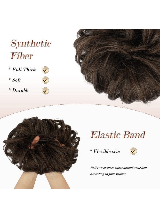 FESHFEN إضافات كعكة الشعر FESHFEN - دبابيس شعر مجعدة ومتموجة بحجم كبير - قطع شعر صناعية على شكل دونات للنساء والفتيات 1.94 أونصة - Image 3