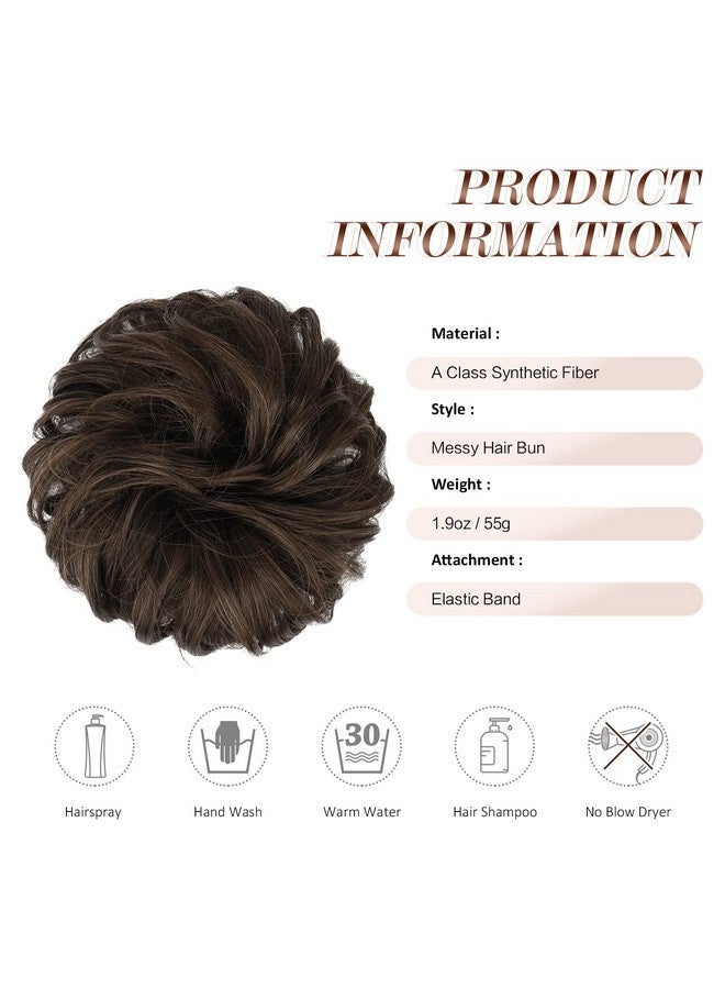 FESHFEN إضافات كعكة الشعر FESHFEN - دبابيس شعر مجعدة ومتموجة بحجم كبير - قطع شعر صناعية على شكل دونات للنساء والفتيات 1.94 أونصة - Image 4