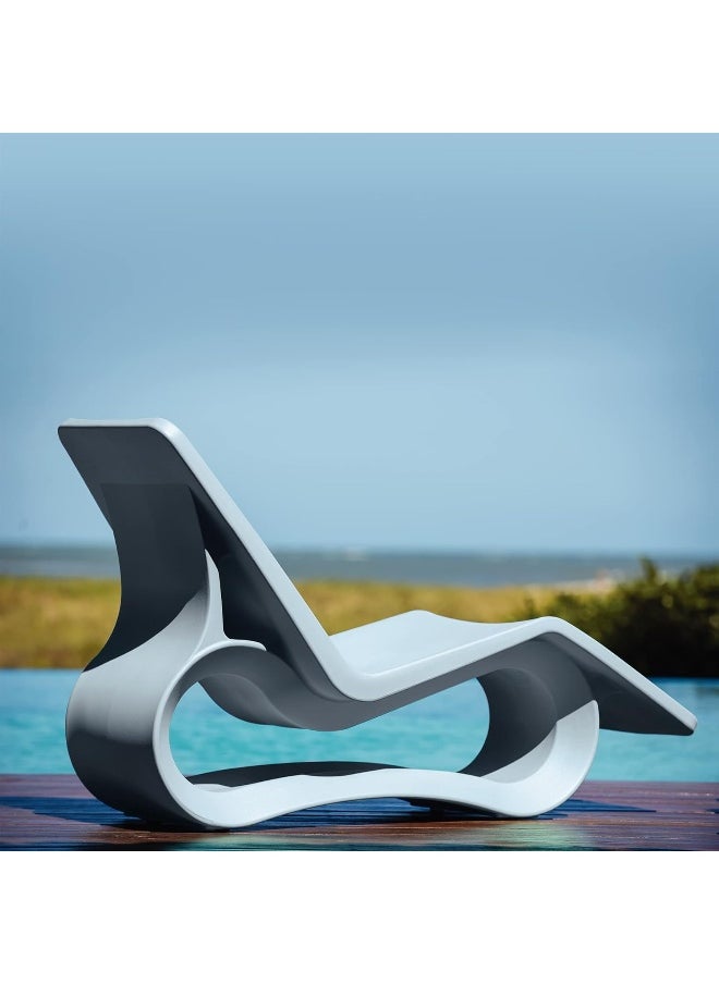TRAMONTINA Since 1911,Made in Brazil-  Octo Lounge Chair in Blue Polyethylene  - Image 2