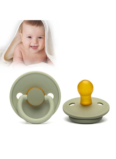 Natural Soft Baby Pacifier Latex Soother with Foldable Handle and Double Ventilation Holes BPA Free Baby Teether