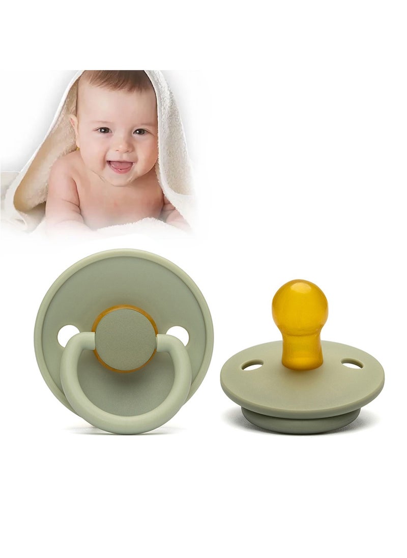Natural Soft Baby Pacifier Latex Soother with Foldable Handle and Double Ventilation Holes BPA Free Baby Teether