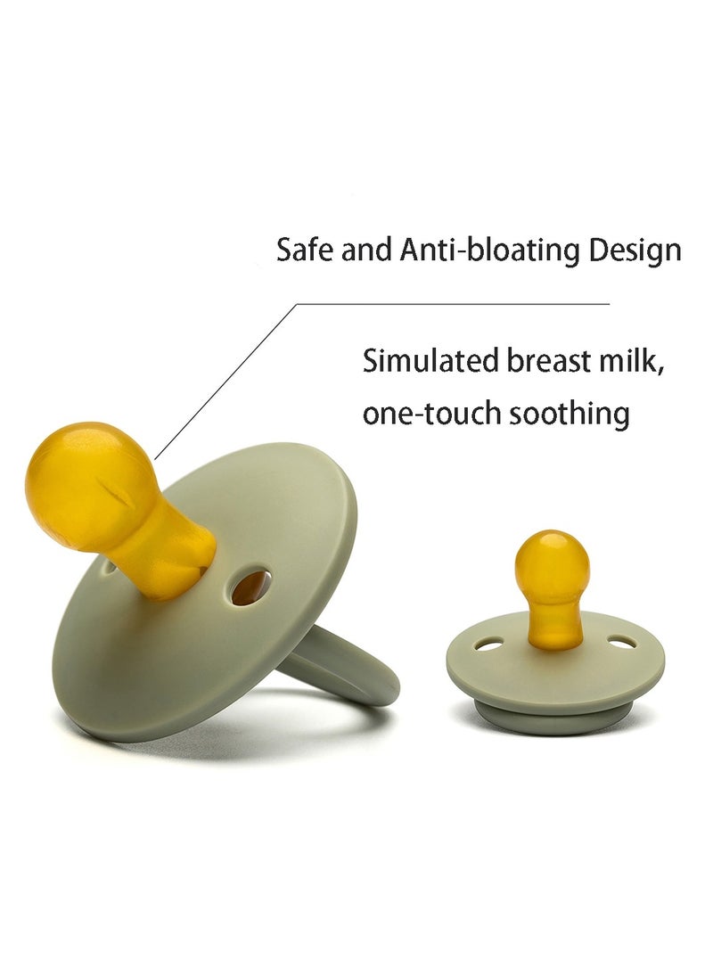 Natural Soft Baby Pacifier Latex Soother with Foldable Handle and Double Ventilation Holes BPA Free Baby Teether