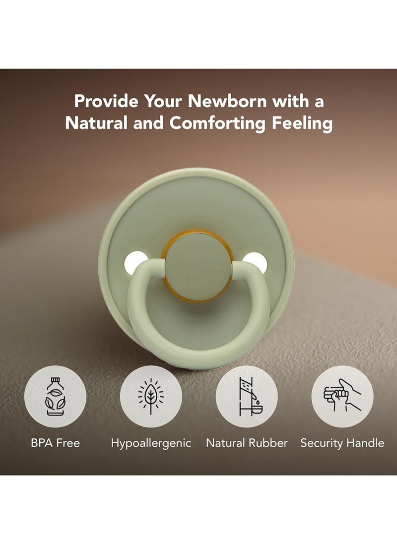 Natural Soft Baby Pacifier Latex Soother with Foldable Handle and Double Ventilation Holes BPA Free Baby Teether