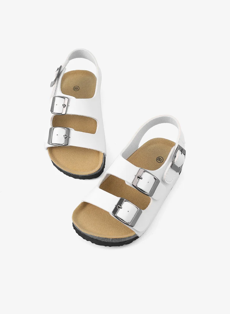 Mark & Mia Mark & Mia Buckle Closure Sandals - White